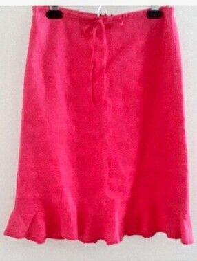 Mexx Vibrant Pink A-Line Lined Linen Skirt Size 6